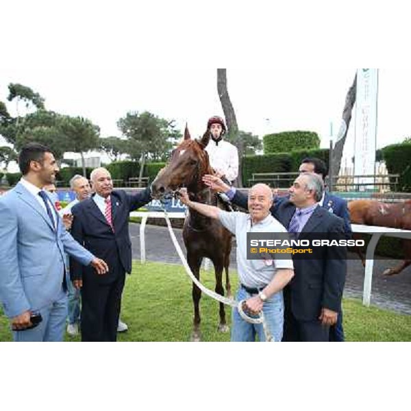 Gavino Sanna on Sibillina - PSA wins the Premio Madjani Shadwell Arabian Stakes Rome, Capannelle racecourse,11th may 2014 photo Stefano Grasso