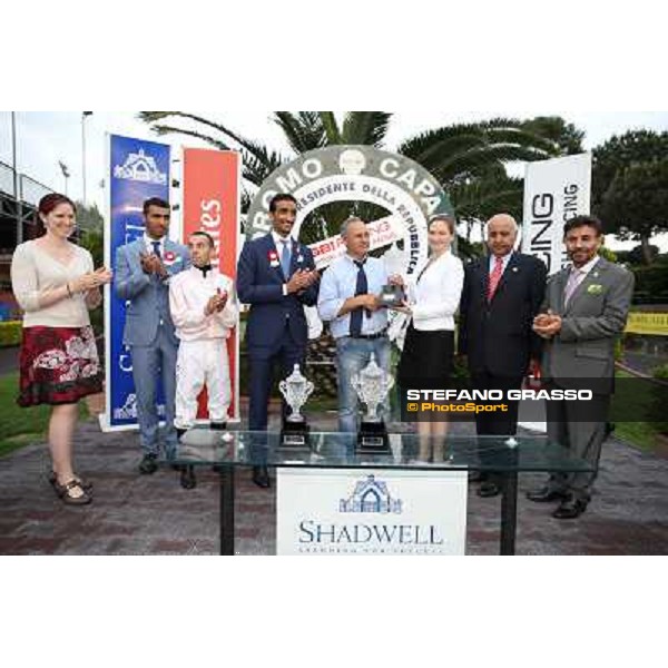 Gavino Sanna on Sibillina - PSA wins the Premio Madjani Shadwell Arabian Stakes Rome, Capannelle racecourse,11th may 2014 photo Stefano Grasso