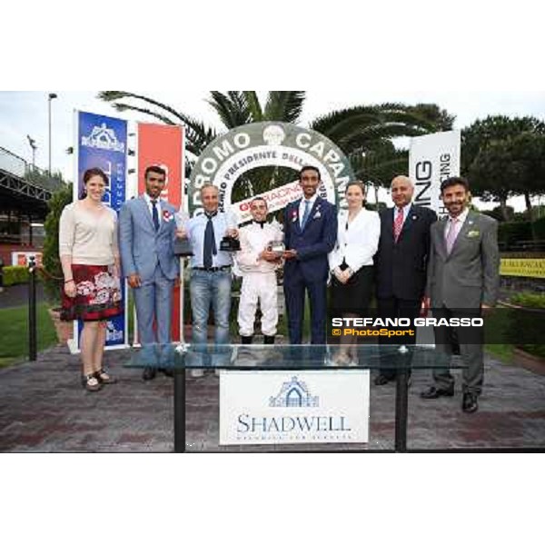 Gavino Sanna on Sibillina - PSA wins the Premio Madjani Shadwell Arabian Stakes Rome, Capannelle racecourse,11th may 2014 photo Stefano Grasso