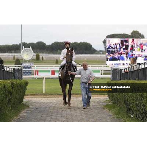 Gavino Sanna on Sibillina - PSA wins the Premio Madjani Shadwell Arabian Stakes Rome, Capannelle racecourse,11th may 2014 photo Stefano Grasso