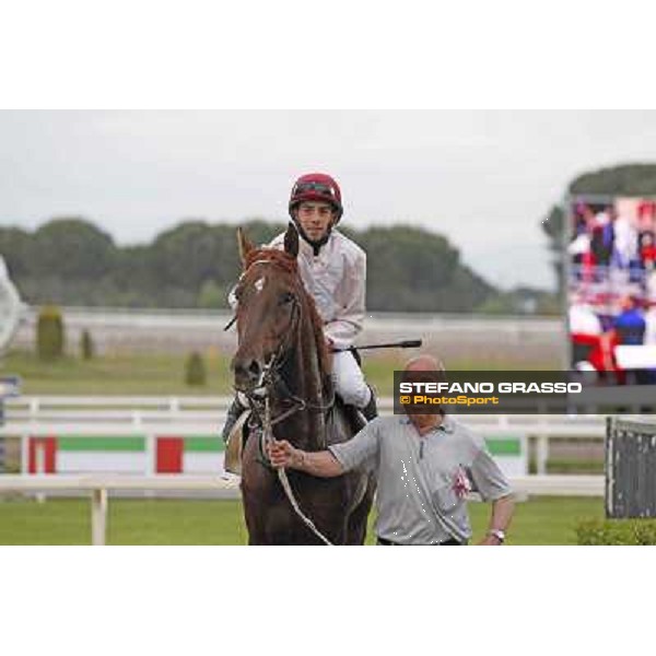 Gavino Sanna on Sibillina - PSA wins the Premio Madjani Shadwell Arabian Stakes Rome, Capannelle racecourse,11th may 2014 photo Stefano Grasso