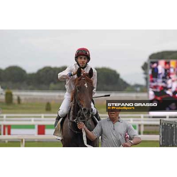 Gavino Sanna on Sibillina - PSA wins the Premio Madjani Shadwell Arabian Stakes Rome, Capannelle racecourse,11th may 2014 photo Stefano Grasso