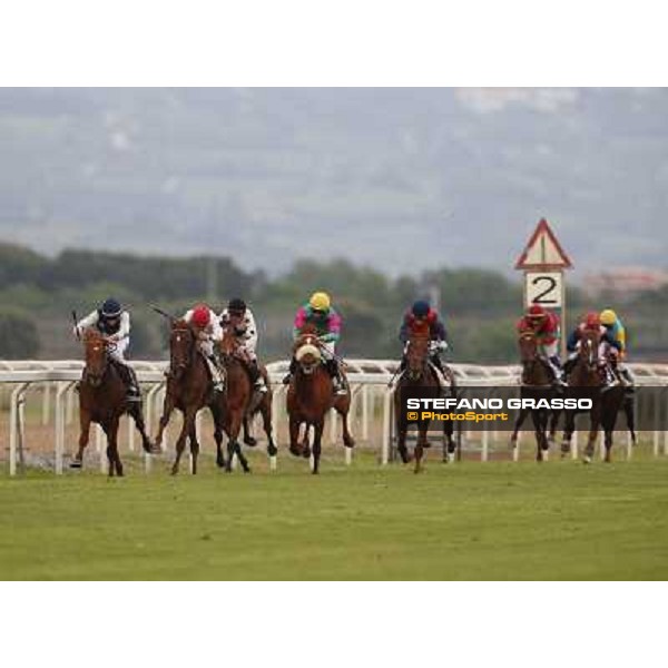 Gavino Sanna on Sibillina - PSA wins the Premio Madjani Shadwell Arabian Stakes Rome, Capannelle racecourse,11th may 2014 photo Stefano Grasso