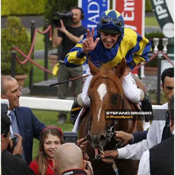 Djordje Perovic on Refuse to Bobbin Rome, Capannelle racecourse,11th may 2014 photo Domenico Savi/Grasso