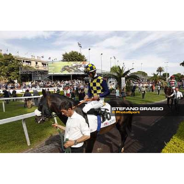 Djordje Perovic on Refuse to Bobbin wins the Premio Presidente della Repubblica GBI Racing Rome, Capannelle racecourse,11th may 2014 photo Domenico Savi/Grasso