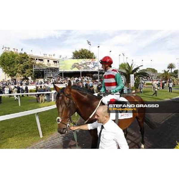 Djordje Perovic on Refuse to Bobbin wins the Premio Presidente della Repubblica GBI Racing Rome, Capannelle racecourse,11th may 2014 photo Domenico Savi/Grasso