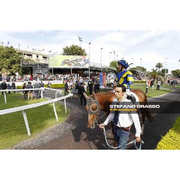Djordje Perovic on Refuse to Bobbin wins the Premio Presidente della Repubblica GBI Racing Rome, Capannelle racecourse,11th may 2014 photo Domenico Savi/Grasso