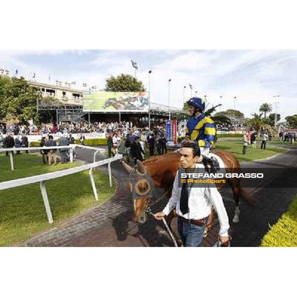 Djordje Perovic on Refuse to Bobbin wins the Premio Presidente della Repubblica GBI Racing Rome, Capannelle racecourse,11th may 2014 photo Domenico Savi/Grasso