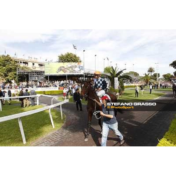 Djordje Perovic on Refuse to Bobbin wins the Premio Presidente della Repubblica GBI Racing Rome, Capannelle racecourse,11th may 2014 photo Domenico Savi/Grasso