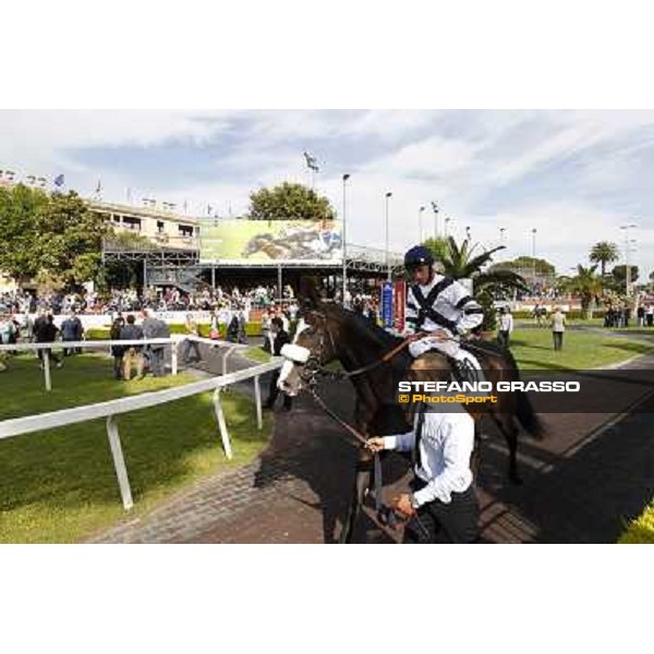 Djordje Perovic on Refuse to Bobbin wins the Premio Presidente della Repubblica GBI Racing Rome, Capannelle racecourse,11th may 2014 photo Domenico Savi/Grasso