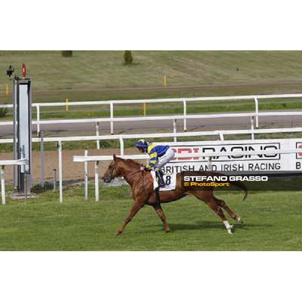 Djordje Perovic on Refuse to Bobbin wins the Premio Presidente della Repubblica GBI Racing Rome, Capannelle racecourse,11th may 2014 photo Domenico Savi/Grasso