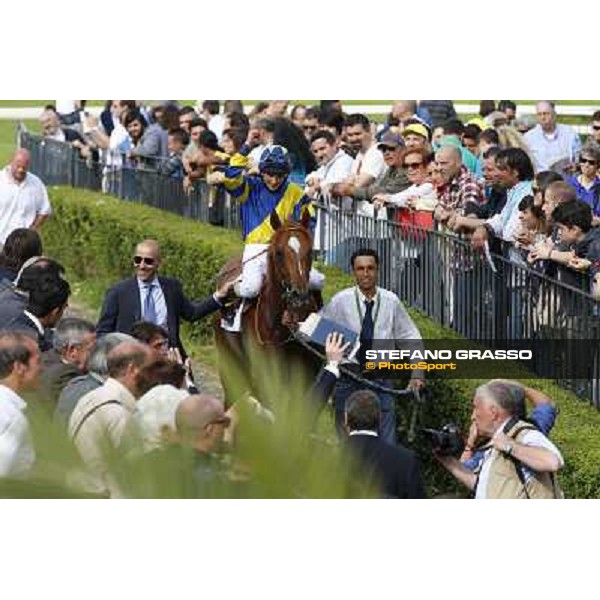 Djordje Perovic on Refuse to Bobbin wins the Premio Presidente della Repubblica GBI Racing Rome, Capannelle racecourse,11th may 2014 photo Domenico Savi/Grasso