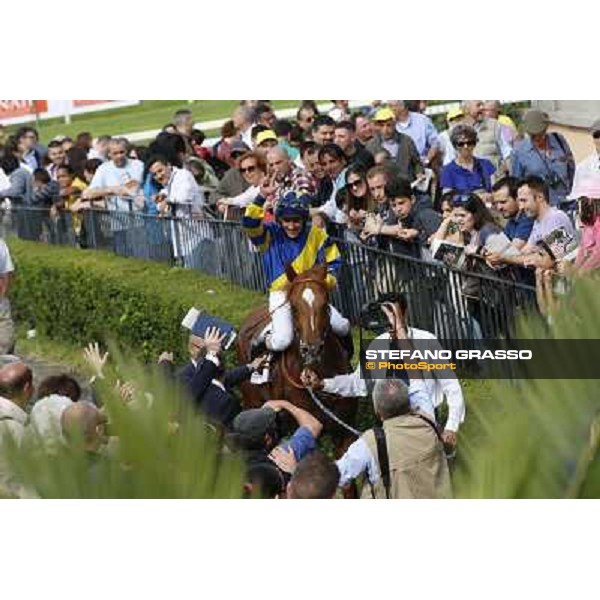 Djordje Perovic on Refuse to Bobbin wins the Premio Presidente della Repubblica GBI Racing Rome, Capannelle racecourse,11th may 2014 photo Domenico Savi/Grasso