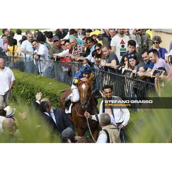 Djordje Perovic on Refuse to Bobbin wins the Premio Presidente della Repubblica GBI Racing Rome, Capannelle racecourse,11th may 2014 photo Domenico Savi/Grasso