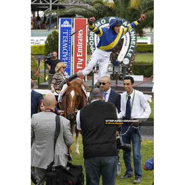 Djordje Perovic on Refuse to Bobbin wins the Premio Presidente della Repubblica GBI Racing Rome, Capannelle racecourse,11th may 2014 photo Domenico Savi/Grasso