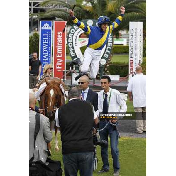 Djordje Perovic on Refuse to Bobbin wins the Premio Presidente della Repubblica GBI Racing Rome, Capannelle racecourse,11th may 2014 photo Domenico Savi/Grasso