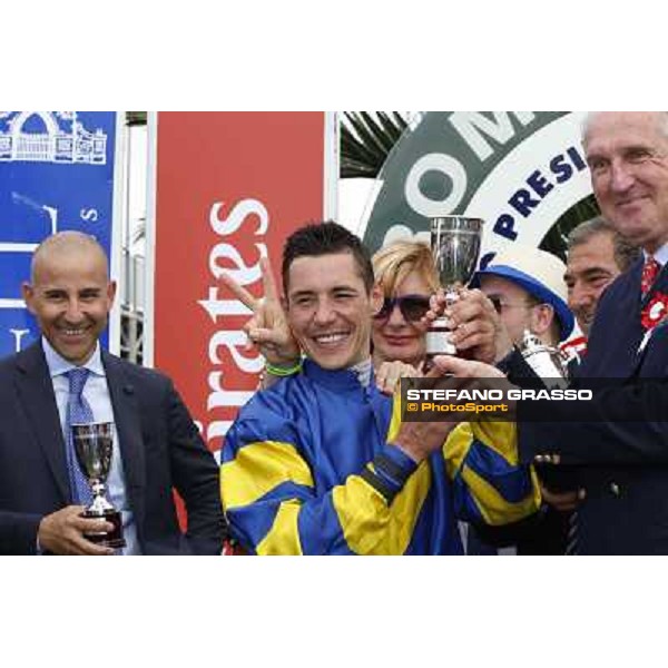 Djordje Perovic on Refuse to Bobbin wins the Premio Presidente della Repubblica GBI Racing Rome, Capannelle racecourse,11th may 2014 photo Domenico Savi/Grasso