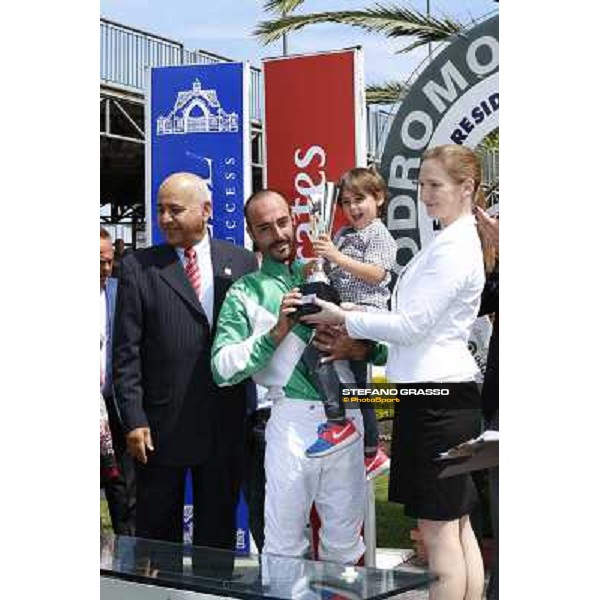 Samuele Diana on Giacas wins the Premio Misil Al Maktoum Stakes Rome, Capannelle racecourse,11th may 2014 photo Domenico Savi/Grasso