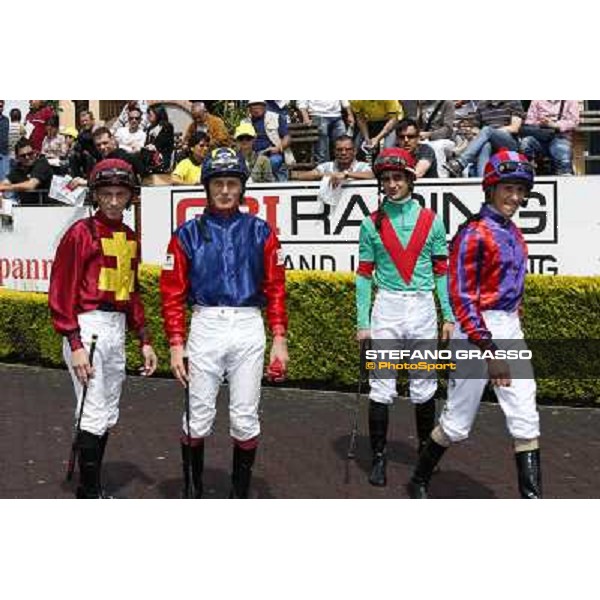 Mario Esposito,Germano Marcelli,Fabio Branca,Djordje Perovic Rome, Capannelle racecourse,11th may 2014 photo Domenico Savi/Grasso