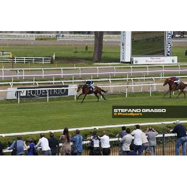 Carlo Fiocchi on Lucky Serena wins the Premio Tadolina mem.Patrizio Galli UAE Stakes Rome, Capannelle racecourse,11th may 2014 photo Domenico Savi/Grasso