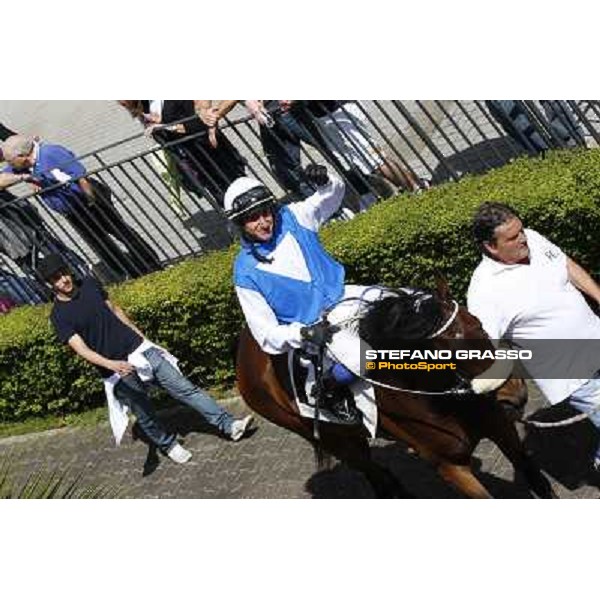 Carlo Fiocchi on Valvibrata wins the Premio Mario Perretti Mujahid Stakes Rome, Capannelle racecourse,11th may 2014 photo Domenico Savi/Grasso