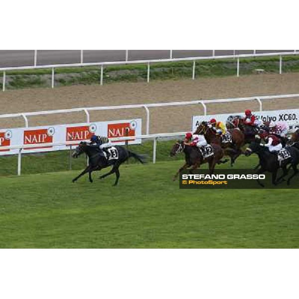 Francesco Dettori on Konkan wins the Premio Jebel Ali racecourse Rome, Capannelle racecourse,11th may 2014 photo Domenico Savi/Grasso