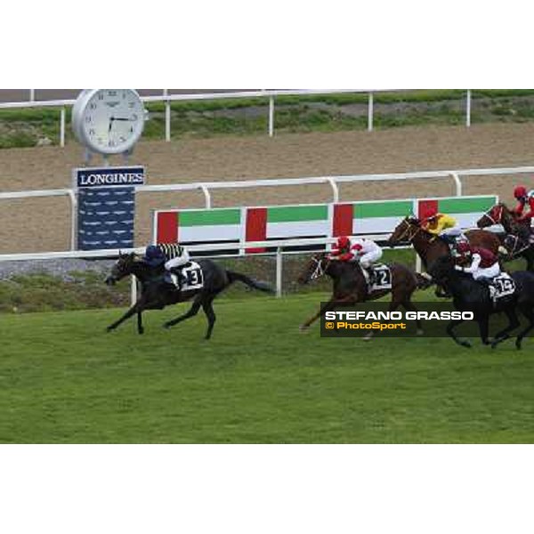 Francesco Dettori on Konkan wins the Premio Jebel Ali racecourse Rome, Capannelle racecourse,11th may 2014 photo Domenico Savi/Grasso