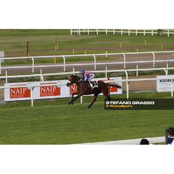 Andrea Atzeni on Cospirator wins the Premio Naip Stakes Rome, Capannelle racecourse,11th may 2014 photo Domenico Savi/Grasso