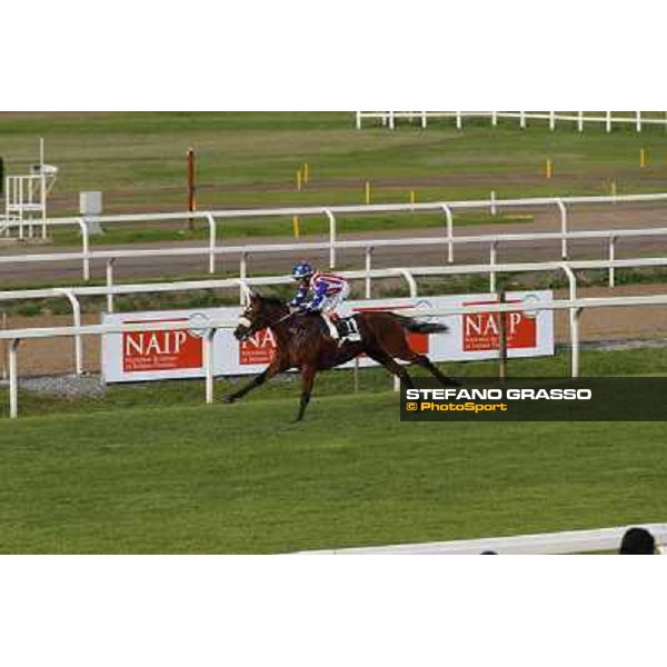 Andrea Atzeni on Cospirator wins the Premio Naip Stakes Rome, Capannelle racecourse,11th may 2014 photo Domenico Savi/Grasso