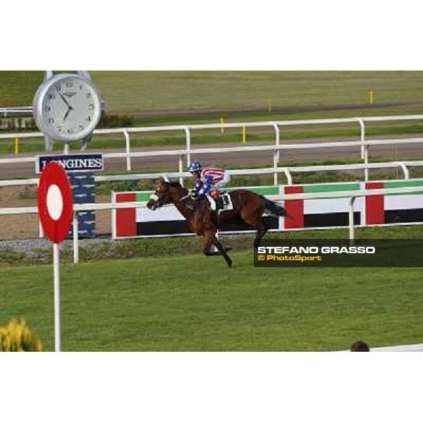 Andrea Atzeni on Cospirator wins the Premio Naip Stakes Rome, Capannelle racecourse,11th may 2014 photo Domenico Savi/Grasso