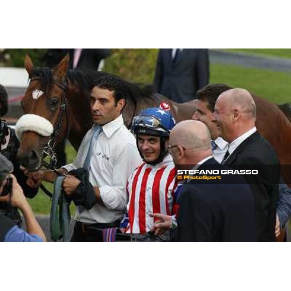 Andrea Atzeni on Cospirator wins the Premio Naip Stakes Rome, Capannelle racecourse,11th may 2014 photo Domenico Savi/Grasso