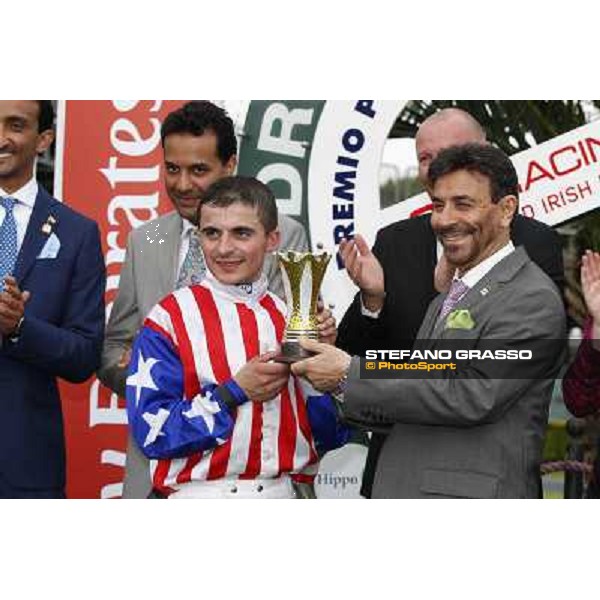 Andrea Atzeni winner of the Premio Naip Stakes Rome, Capannelle racecourse,11th may 2014 photo Domenico Savi/Grasso