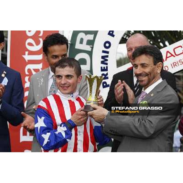 Andrea Atzeni winner of the Premio Naip Stakes Rome, Capannelle racecourse,11th may 2014 photo Domenico Savi/Grasso