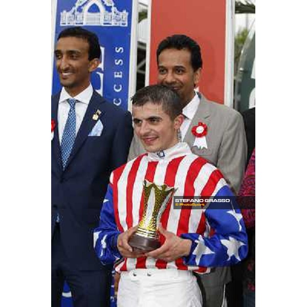 Andrea Atzeni winner of the Premio Naip Stakes Rome, Capannelle racecourse,11th may 2014 photo Domenico Savi/Grasso