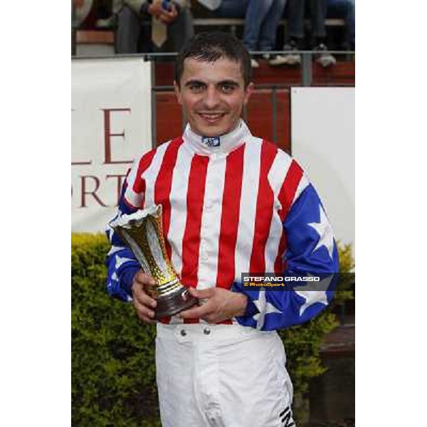 Andrea Atzeni winner of the Premio Naip Stakes Rome, Capannelle racecourse,11th may 2014 photo Domenico Savi/Grasso