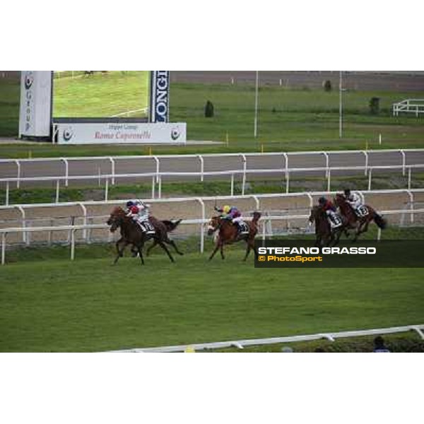 Gavino Sanna on Sibillina - PSA wins the Premio Madjani Shadwell Arabian Stakes Rome, Capannelle racecourse,11th may 2014 photo Domenico Savi/Grasso