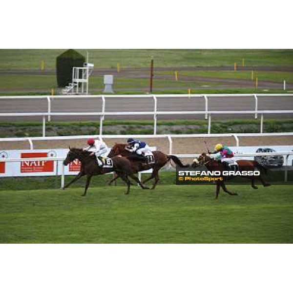 Gavino Sanna on Sibillina - PSA wins the Premio Madjani Shadwell Arabian Stakes Rome, Capannelle racecourse,11th may 2014 photo Domenico Savi/Grasso