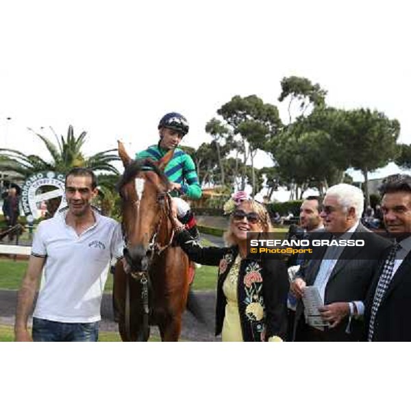 Dario Vargiu with Nayef Dancer and their winning connection of the Premio Mauro Sbarigia Rome,Capannelle Racecourse,18th may 2014 ph.Stefano Grasso/HippoGroup Roma Capannelle