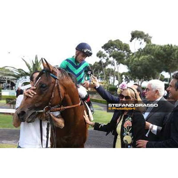 Dario Vargiu with Nayef Dancer and their winning connection of the Premio Mauro Sbarigia Rome,Capannelle Racecourse,18th may 2014 ph.Stefano Grasso/HippoGroup Roma Capannelle