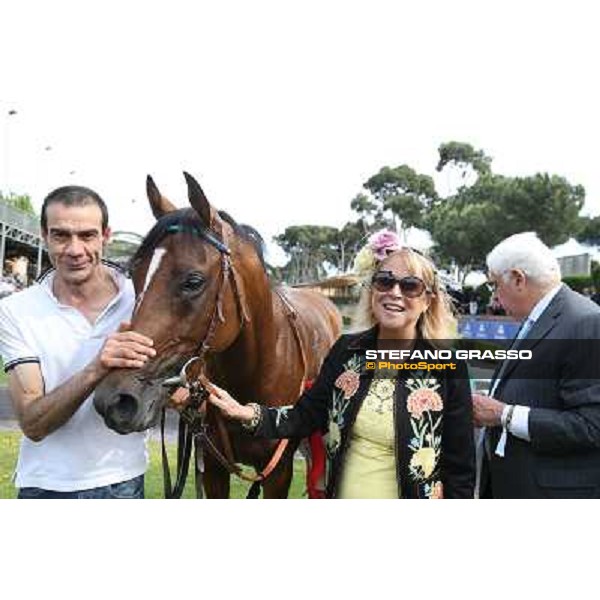 Dario Vargiu with Nayef Dancer and their winning connection of the Premio Mauro Sbarigia Rome,Capannelle Racecourse,18th may 2014 ph.Stefano Grasso/HippoGroup Roma Capannelle