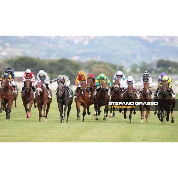 Giampaolo Fois on Omaticaya wins the Premio Tudini Rome,Capannelle Racecourse,18th may 2014 ph.Stefano Grasso/HippoGroup Roma Capannelle