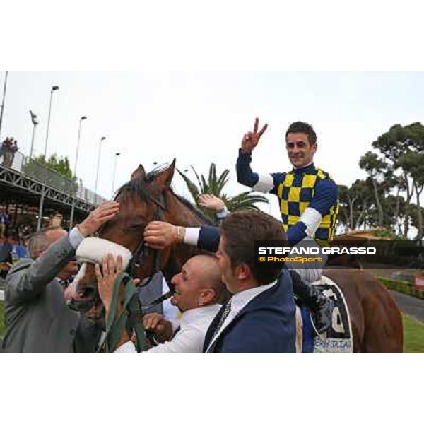 Fabio Branca on Dylan Mouth wins the 131° Derby Italiano Rome,Capannelle Racecourse,18th may 2014 ph.Stefano Grasso/HippoGroup Roma Capannelle