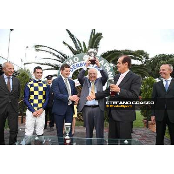 The prize giving ceremony of the 131° Derby Italiano Rome,Capannelle Racecourse,18th may 2014 ph.Stefano Grasso/HippoGroup Roma Capannelle
