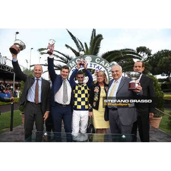 The prize giving ceremony of the 131° Derby Italiano Rome,Capannelle Racecourse,18th may 2014 ph.Stefano Grasso/HippoGroup Roma Capannelle
