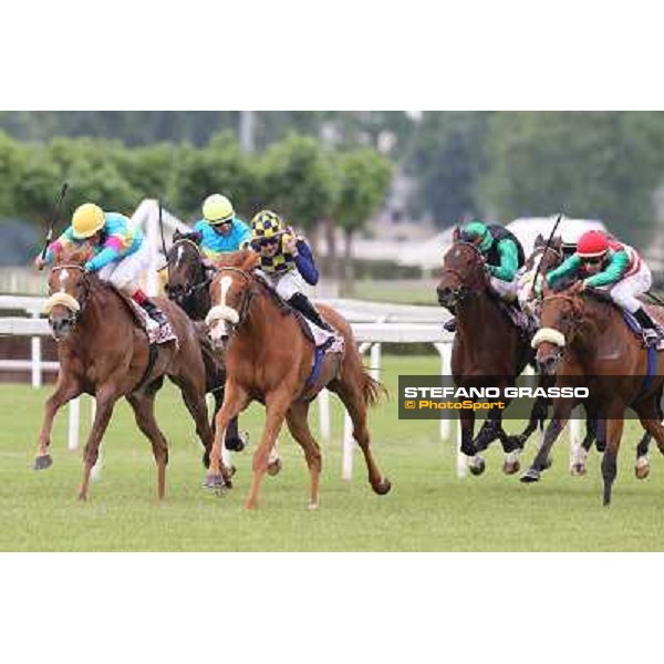 Fabio Branca on Final Score wins the Oaks d\'Italia Milano - San Siro racecourse, 25th may 2014 ph.Stefano Grasso/IppodromoMilano
