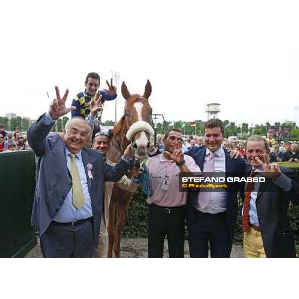 Fabio Branca on Final Score wins the Oaks d\'Italia - The prize giving ceremony Milano - San Siro racecourse, 25th may 2014 ph.Stefano Grasso/IppodromoMilano