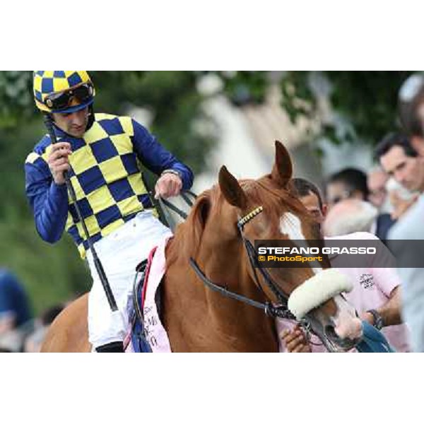 Fabio Branca on Final Score wins the Oaks d\'Italia Milano - San Siro racecourse - Oaks d\'Italia Day Milano,25th may 2014 ph.Stefano Grasso/IppodromoMilano