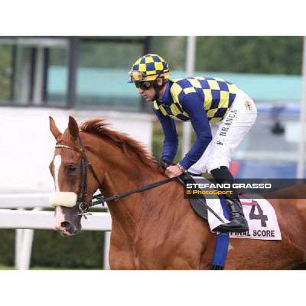 Fabio Branca on Final Score wins the Oaks d\'Italia Milano - San Siro racecourse - Oaks d\'Italia Day Milano,25th may 2014 ph.Stefano Grasso/IppodromoMilano