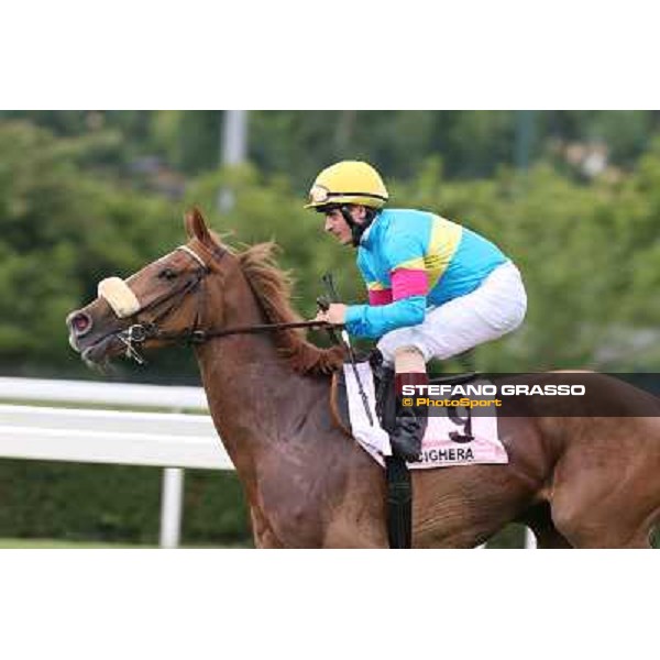 Andrea Atzeni on Scighera Milano - San Siro racecourse - Oaks d\'Italia Day Milano,25th may 2014 ph.Stefano Grasso/IppodromoMilano