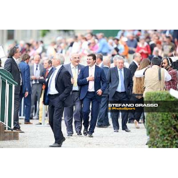 Botti connection celebrate the triumph in the Oaks d\'Italia Milano - San Siro racecourse - Oaks d\'Italia Day Milano,25th may 2014 ph.Stefano Grasso/IppodromoMilano